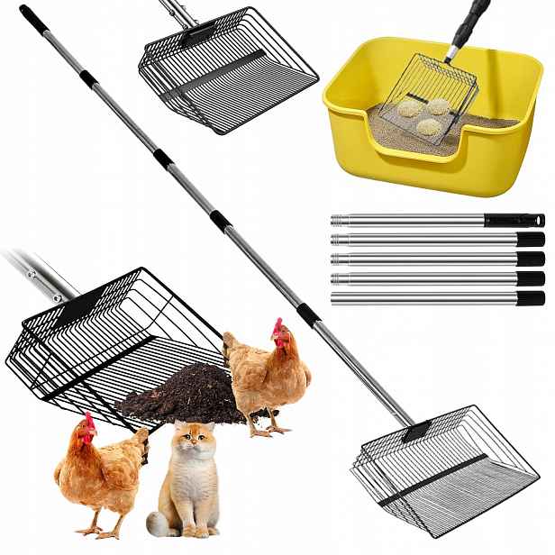Široká Lopata 30 CM Pro Čištění, Nastavitelná Rukojeť, Ochrana Zad