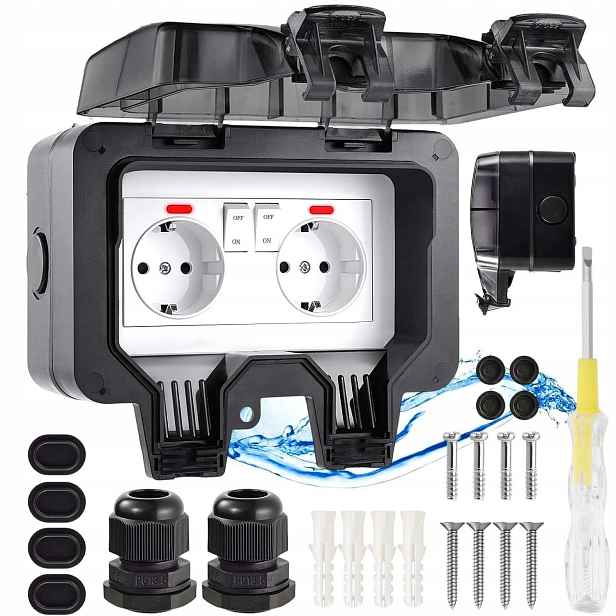 Venkovní Elektrická Zahradní Vodotěsná Zásuvka IP66 S Přepínačem