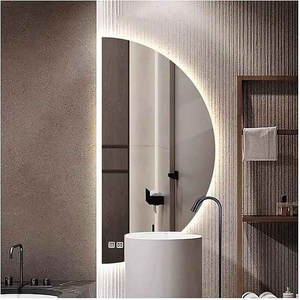 Designové Zrcadlo Půlměsíc bez rámečku Antipara 100 x 50 cm