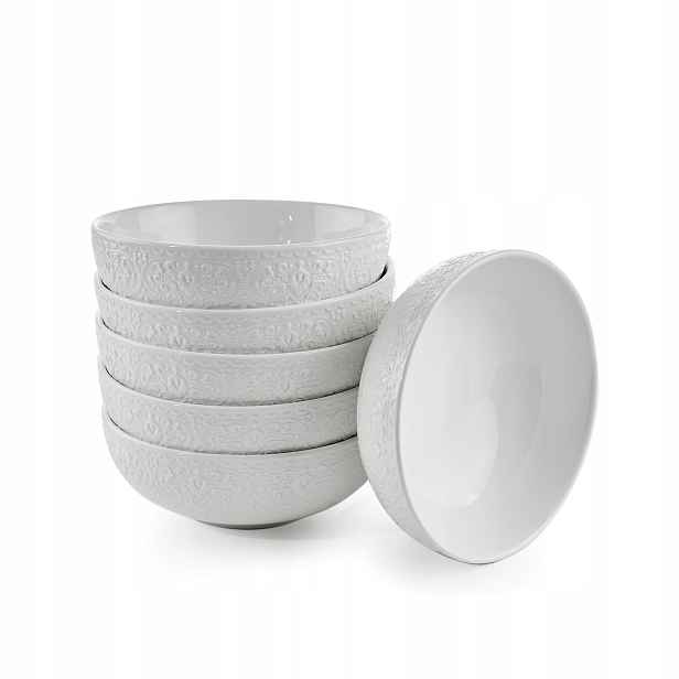 Sada 6 porcelánových salátů 700 ml bílé Ø16 cm Tudor England