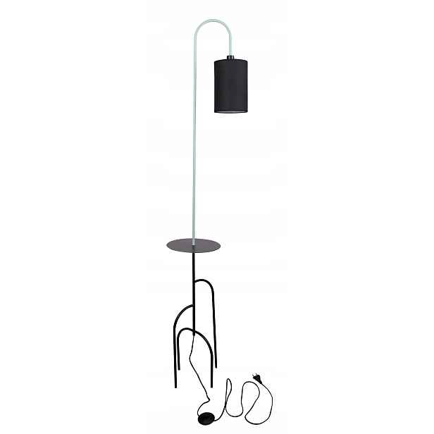 Stojací Lampa Černá Zelené Stínidlo Moderní