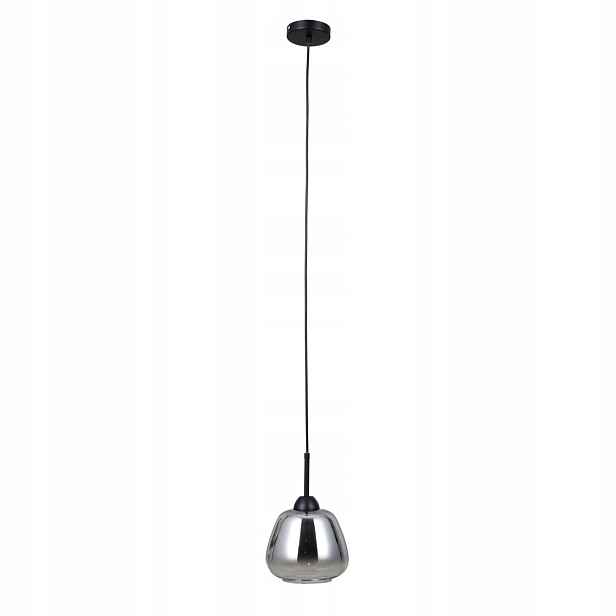 Závěsná lampa černá matná skleněná lampa E27 40W Felis Italux