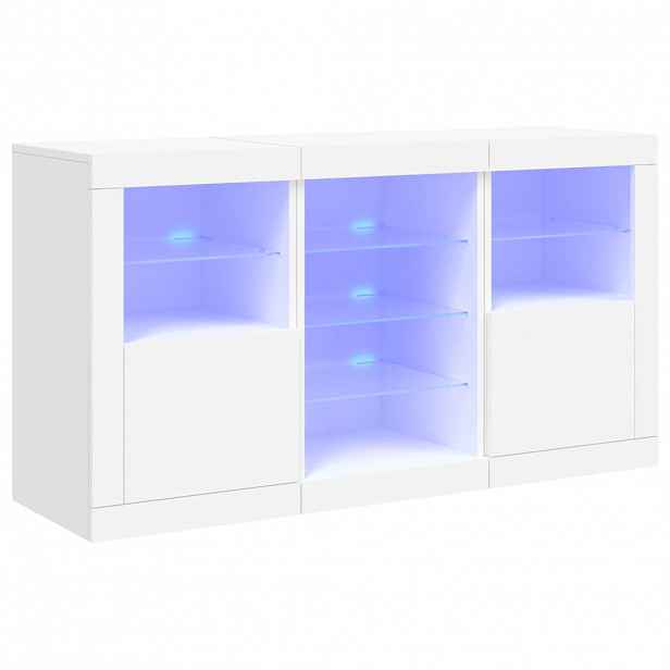 vidaXL Příborník s LED osvětlením bílý 123 x 37 x 67 cm