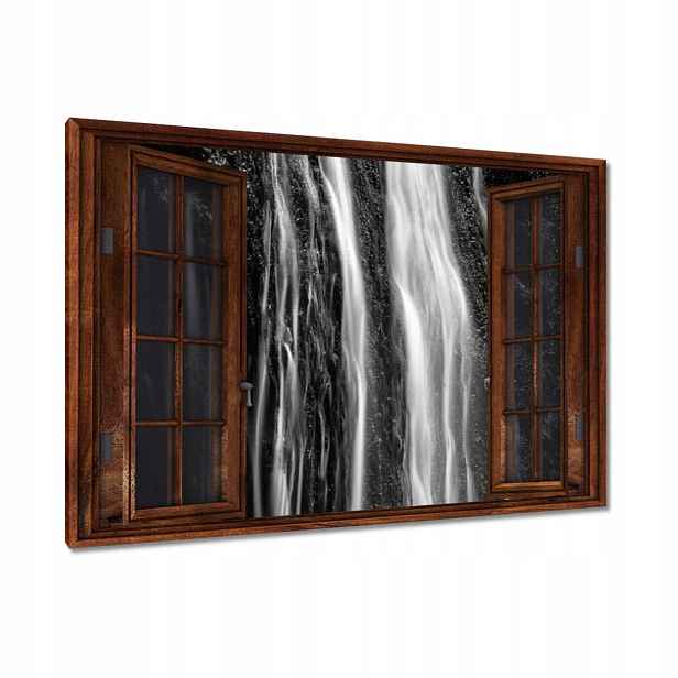 Obrazy 120x80 Vodopád Černobílý