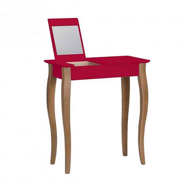 Červený toaletní stolek se zrcadlem Ragaba Lillo, šířka 65 cm