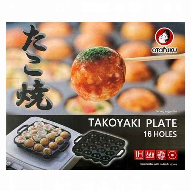 Japonská litinová pánev pro Takoyaki 16 otvorů pro kuličky Otafuku Japonsko