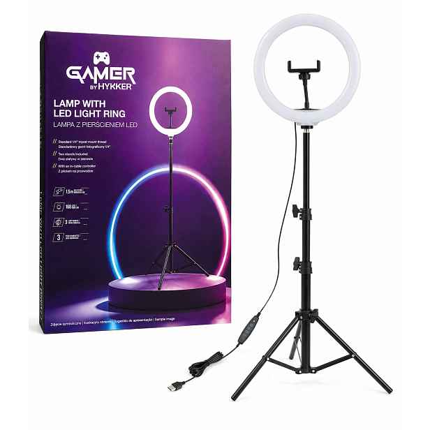 Kruhová Led lampa Gamer od společnosti Hykker – 168 Led