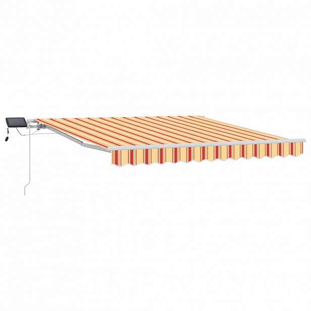vidaXL Stahovací markýza Žlutá a oranžová 300 x 250 cm Látka a hliník