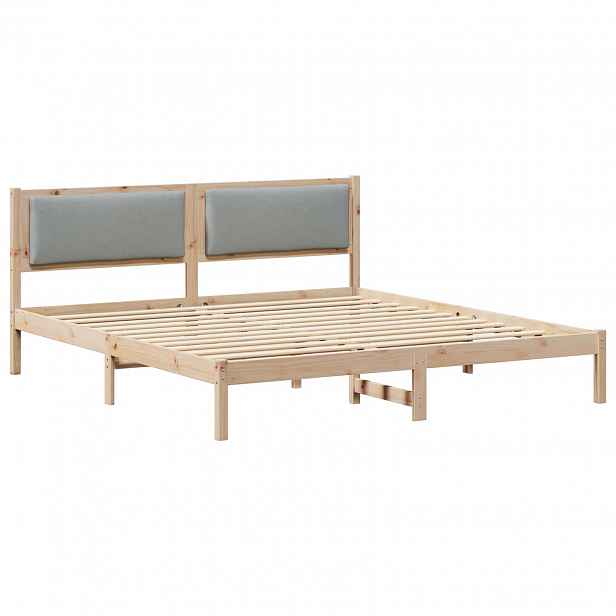 vidaXL Rám postele Světle šedá 180 x 200 cm Masivní borové dřevo