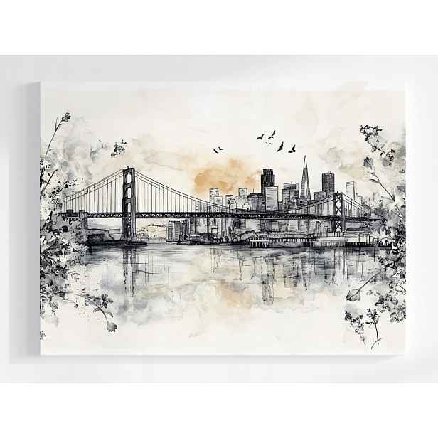 Plakát Město Panorama San Francisco Golden Gate 100x75