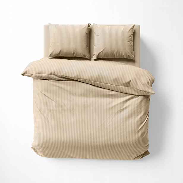 Povlečení Pure Bavlněné Z Adamašku s proužky 220x200 Písková Béžová Sand Beige