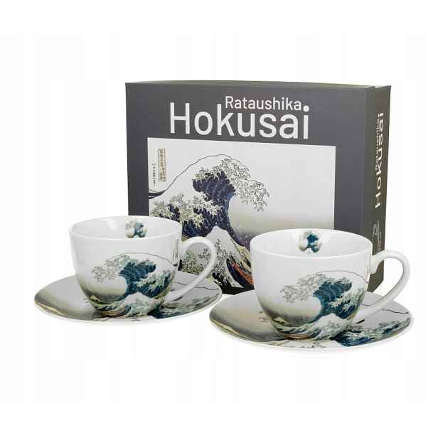 Šálky na čaj kávu Hokusai fala sada 2ks