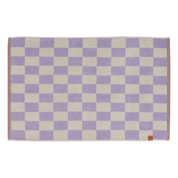 Světle žluto-fialová koupelnová předložka z bio bavlny 50x80 cm Retro – Mette Ditmer Denmark