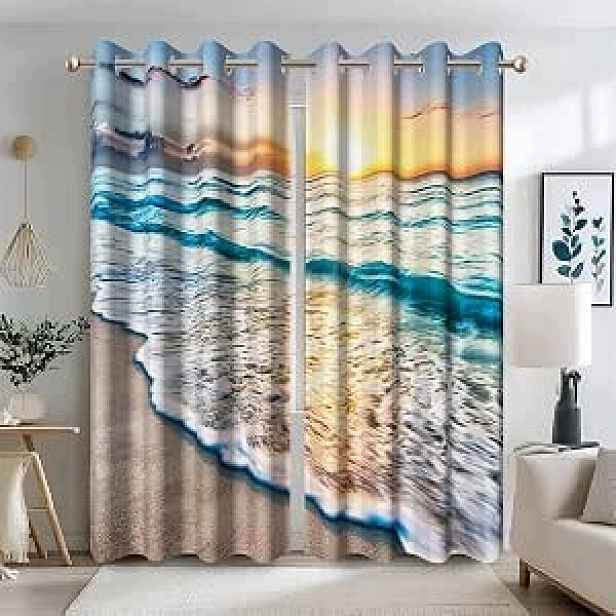 Zatemňovací závěs západ slunce na pláži 135x245 cm, 2 panely