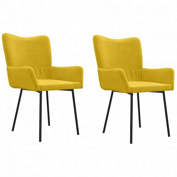 vidaXL Jídelní židle 2 ks žluté samet