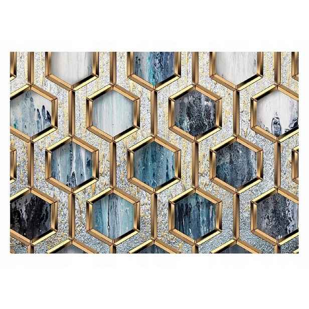 Fototapeta Hexagony 3D Mramor Do Ložnice Tapeta Na Flizelině 368x254
