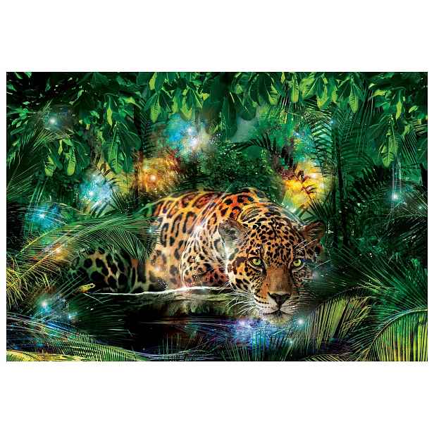 Fototapeta Tropický dravec a Leopard v zelené barvě 368x254 vinylová lepidlo