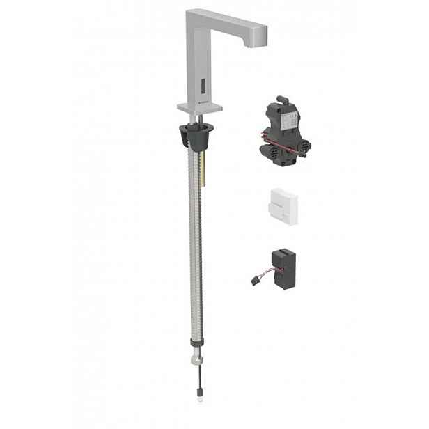 Geberit Brenta - Elektronická umyvadlová baterie, síťové napájení, easy to clean, kartáčovaná nerez 116.192.SN.1