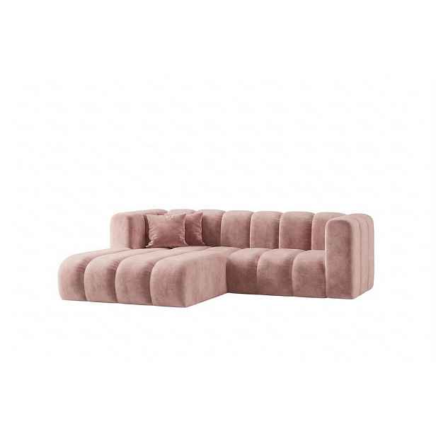 Kaiser Möbel SEDACÍ SOUPRAVA Modulární Ve Tvaru L, Sametová Látka Riviera, Světle Růžová, Levá, GRAND