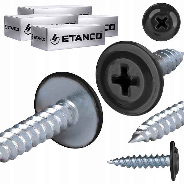 Podložkové vruty do dřeva 4,2 x 25 mm Ral 9005 1000 ks Etanco Gm-s