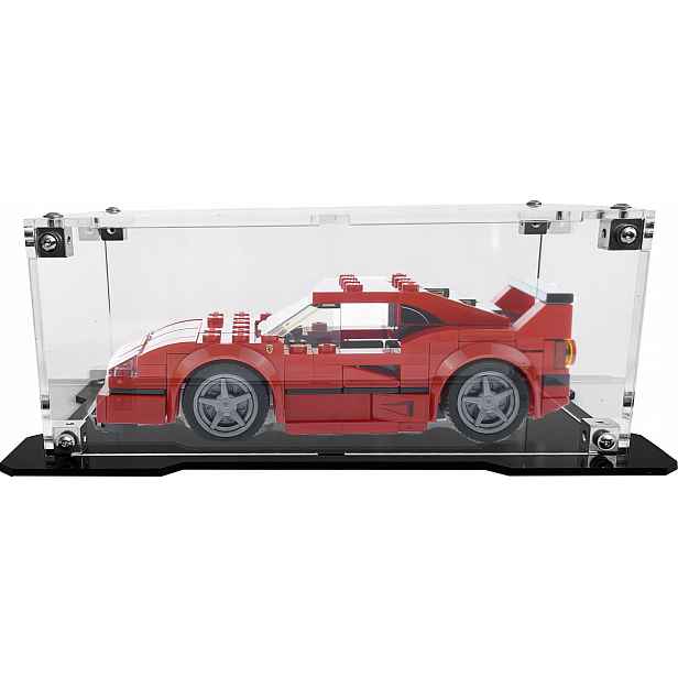 Vitrína s černou základnou pro stavebnici Lego 75890 Ferrari F40 Competizione