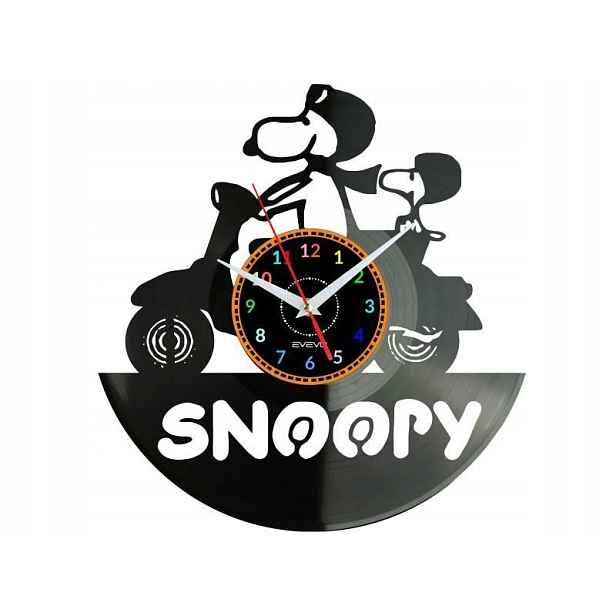 Snoopy Dárek Originální dekorace do domu Hodiny z vinylové desky