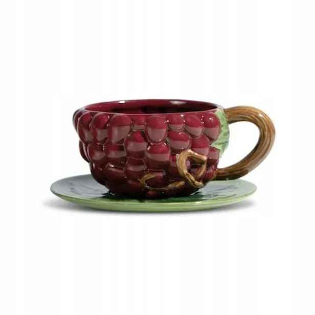 Šálek s podšálkem Byon 260 ml hroznové víno keramický 13,5 x 10,5 x 5,5 cm