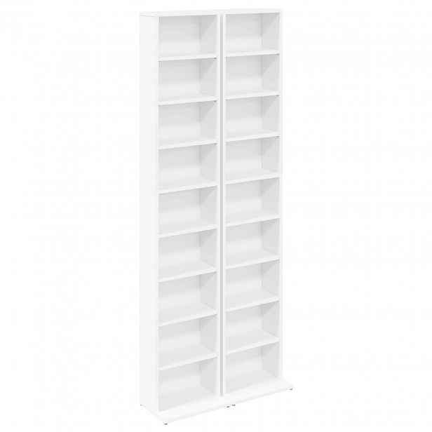 vidaXL CD skříň 2 ks Bílá 33 x 23,5 x 175 cm Kompozitní dřevo