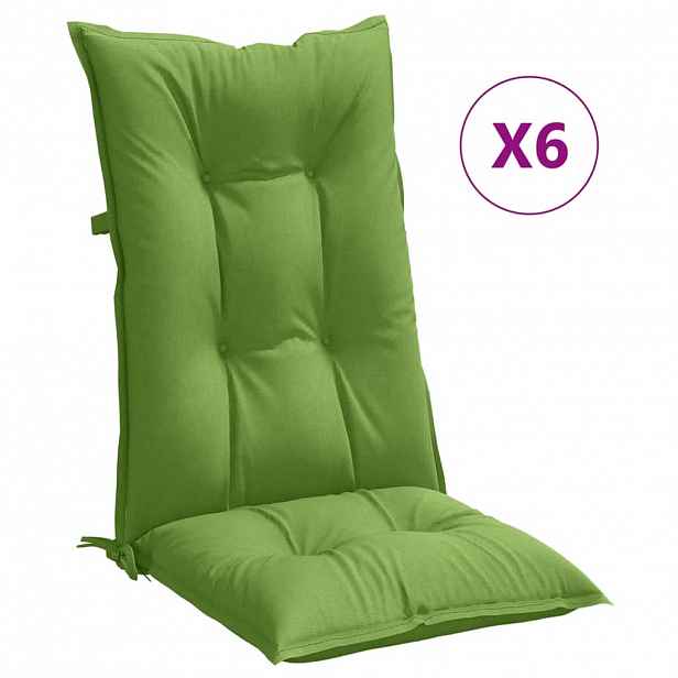 vidaXL Podušky na židli vysoké opěradlo 6 ks zelená melanž 120x50x7 cm