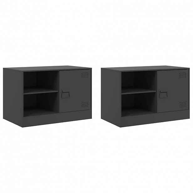 vidaXL TV skříňky 2 ks černé 67 x 39 x 44 cm ocel