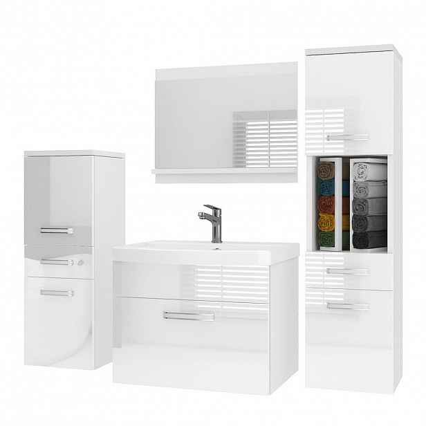 B BELINI GROUP KOUPELNOVÝ NÁBYTEK Koupelnová SADA PRI P5, Bílá lesklá, 120 cm