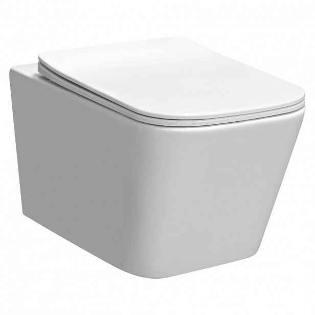 KERRA - Miska WC závěsná Tinos se sedátkem (bílé lesklé) 5907548115232
