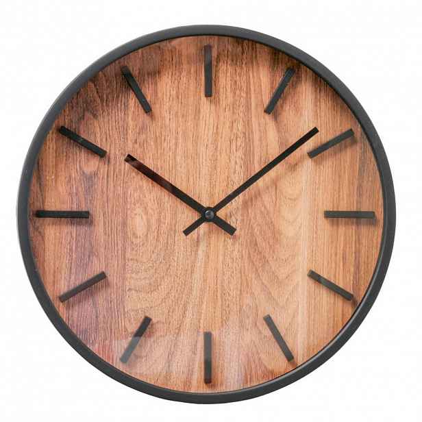 NÁSTĚNNÉ HODINY přírodní barvy, černá 30 cm