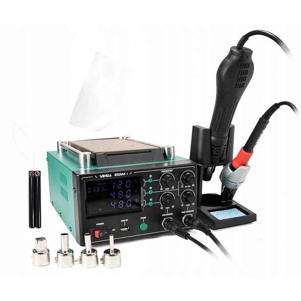 Pájecí stanice Bga hot air+ohřívač+baňkový 3v1 1240W Yihua 853AAA-I