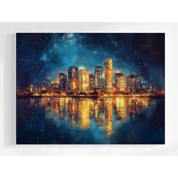 Plakát Město Noc Hvězdy Mrakodrapy New York Usa 100x75