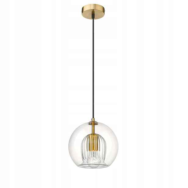 Závěsná lampa Arette 1xE27 zlatá transparentní Light Prestige