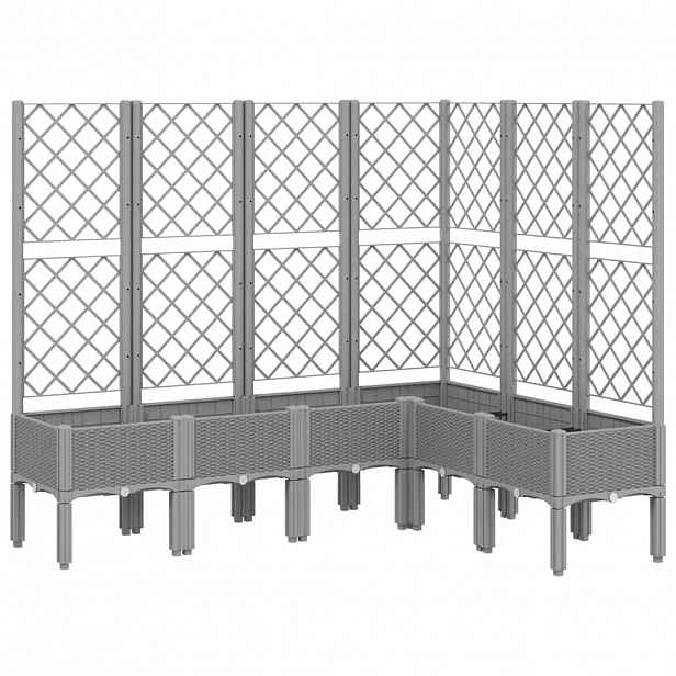 vidaXL Zahradní truhlík s treláží světle šedý 160 x 120 x 142 cm PP