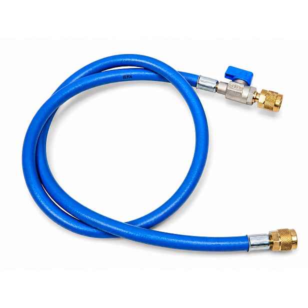 Servisní Hadice Modrá 150 CM 1/4" S Uzavíracím Ventilem Refco CA-CL-60-B