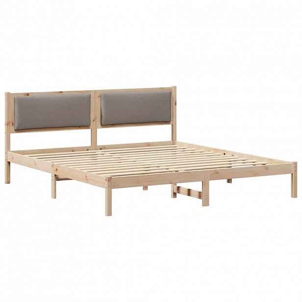 vidaXL Rám postele s čelo Taupe 180 x 200 cm Masivní borové dřevo