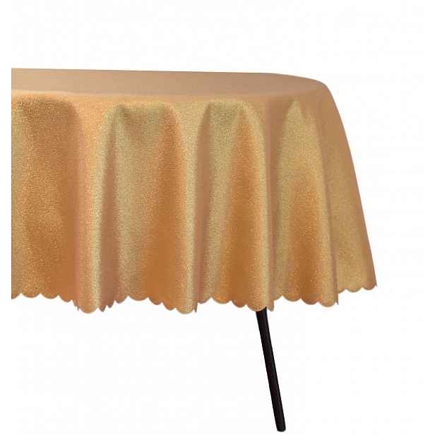 Dekorativní Ubrus Oválný Zlatý 140X180 CM Lesklý Ovál Elegantní Vánoce