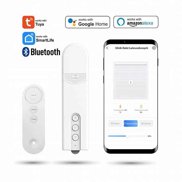 Ovladač Motor pro řetízkové rolety s Bluetooth dálkovým ovládáním Tuya