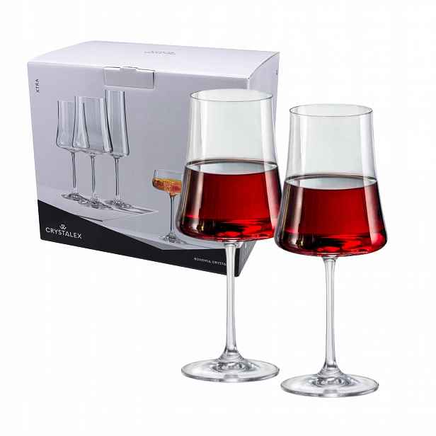 Skleničky na červené víno Bohemia Crystalex Xtra 460 Ml Sada 6 ks