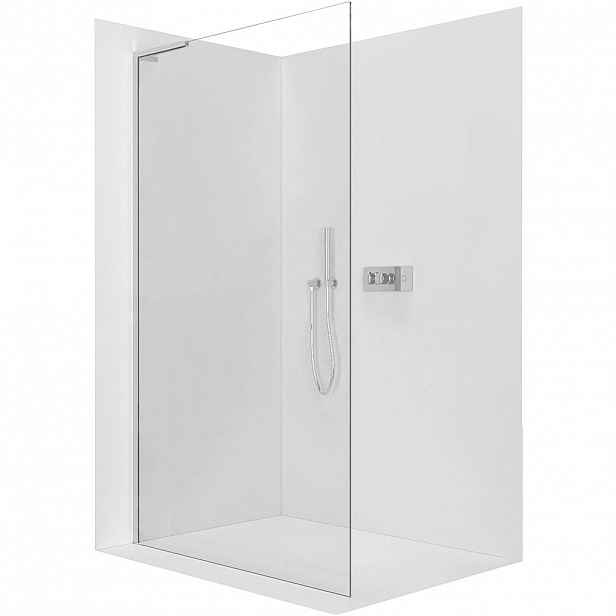 Sprchová zástěna Walk-in Onyx L-levá vzpěra - 8 mm - chrom, transparentní sklo - 120x200 cm