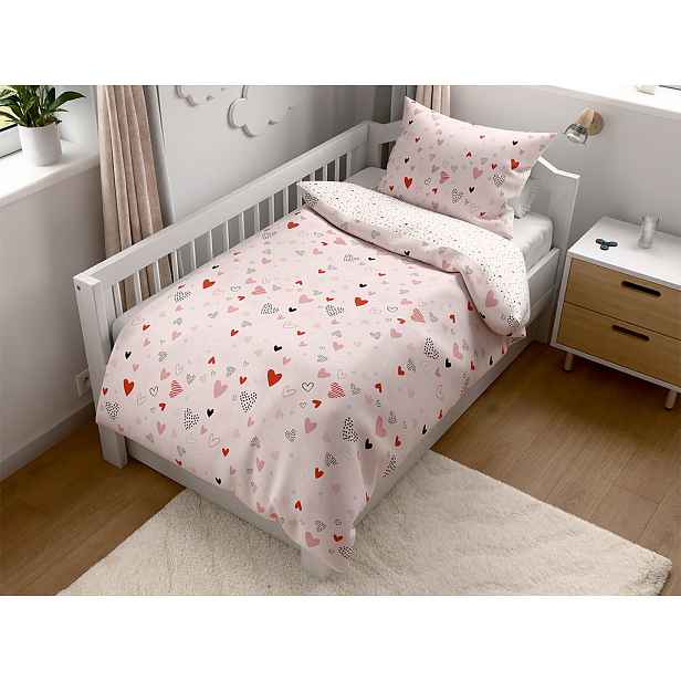 Bavlněné povlečení do postýlky Renforcé LOVITA růžové Rozměr povlečení: 45 x 65 cm | 90 x 135 cm