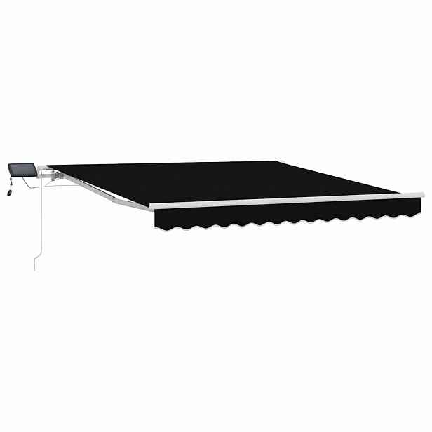 vidaXL Stahovací markýza Černá 300 x 250 cm Látka a hliník
