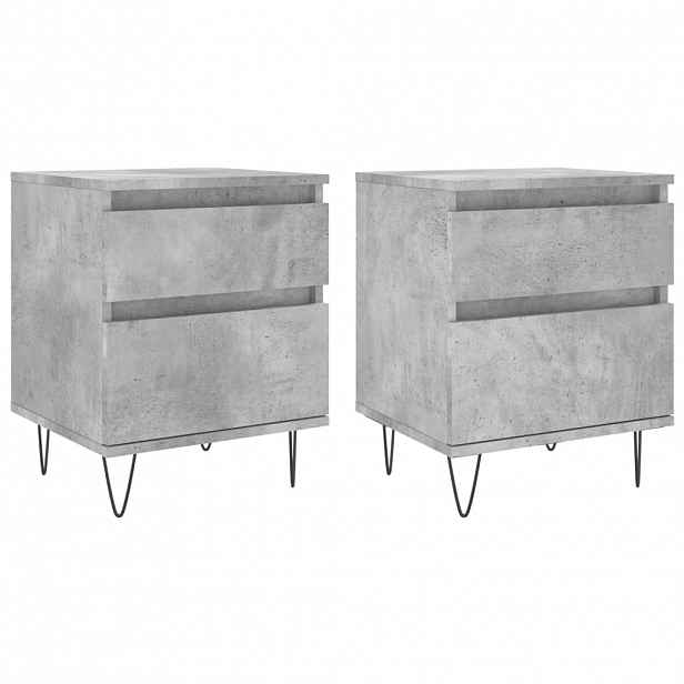 vidaXL Noční stolky 2 ks betonově šedé 40x35x50 cm kompozitní dřevo