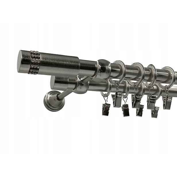 Garnýž Kovový Lux 19+19mm galvanizovaný Nikl 120cm MIX Koncovek