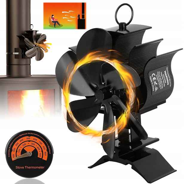 Termoelektrický Krbový Ventilátor Napájený Teplem 6-LOPATKOVÝ Ventilátor