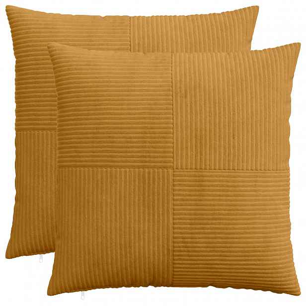 vidaXL Povlak na polštář 2 pcs ALMELO Žlutá 70 x 70 cm manšestr