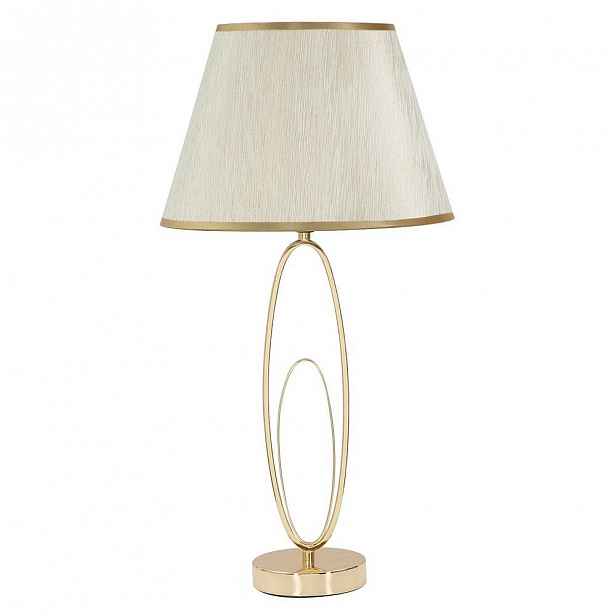 Bílá stolní lampa s konstrukcí ve zlaté barvě Mauro Ferretti Glam Flush